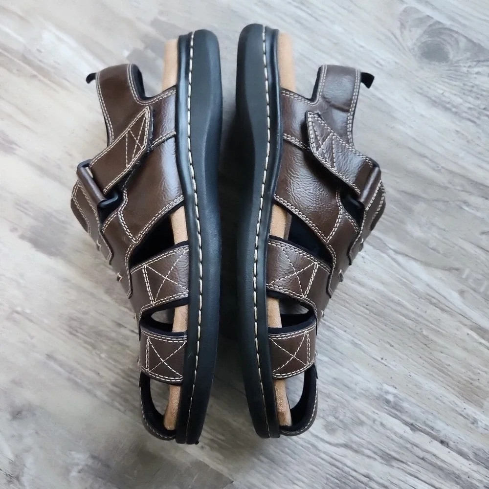 Dockers Searose Brown Fisherman Sandal Memory Foam Fusion Footbed‎ Mens Size 11